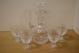 A cut glass claret jug with our matching wine glasses.