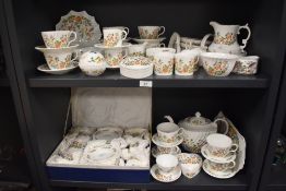A selection of Aynsley Cottage Garden pattern tea and coffee wares, to include a cased coffee set,
