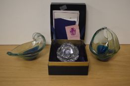 A Wedgwood glass in conjunction with Coalport Fine Bone China 'Coalbrookdale' full lead crystal