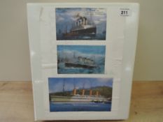 COLLECTION OF SHIPS/LINERS LETTERS E TO J IN ALBUM INCLUDING WHITE STAR, CUNARD ETC Fascinating