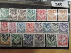 NORTHERN RHODESIA 1938 GVI DEFINITIVES, SET OF 21 ALL MOUNTED MINT (SG25/45) Card with full set of