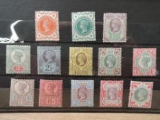 GB QVIC 1887-1900 JUBILEE ISSUE SET OF 13 TO 1 SHILLING ALL UNMOUNTED MINT Card with 13 values
