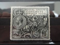 GB 1929 £1 POSTAL UNION CONGRESS LONDON, MOUNTED MINT One of the most iconic stamps (in our view)