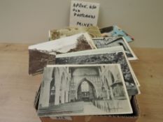 POSTCARDS, BOX OF APX 650 MIXED & TOPOGRAPHICAL POSTCARDS Box with an estimated or so 650 mixed