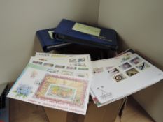 JERSEY - COLLECTION OF FIRST DAY COVERS & PRESENTATION PACKS IN BOX Box with ranges of FDC's 1970'