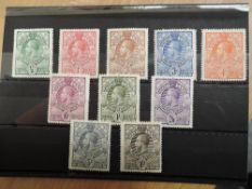 SWAZILAND 1933 GV DEFINITIVES, SET OF 10 MOUNTED MINT (SG 11-20) Card with the set of 10 definitives