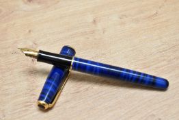 A Parker Sonnet converter fill fountain pen in Deep Blue lacque