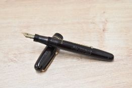 A Mabie Todd & Co Swan 3250 Calligraph self filler lever fill fountain pen in black having Swan 2