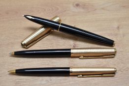 A Parker 61 Custom Insignia capillary fill fountain pen, ballpoint pen and propelling pencil set