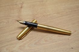 A Parker 75 Cicele aerometric fill fountain pen in rolled gold.
