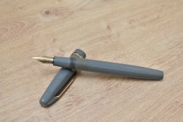 A Mabie Todd & Co Swan Warwick twist fill fountain pen in grey having a Swan 3 H 14ct 585 nib.