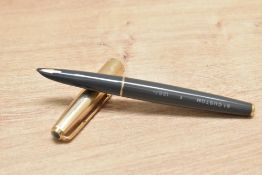 A Parker 61 Custom capillary fill fountain pen in grey with rolled gold cap. Parker chalk marks