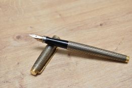 A Parker 75 Cicele aerometric fill fountain pen in sterling silver with gold fill and trim.
