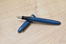 A Mabie Todd & Co Swan Leverless twist fill fountain pen in blue having Swan 2 14ct Mabie Todd &