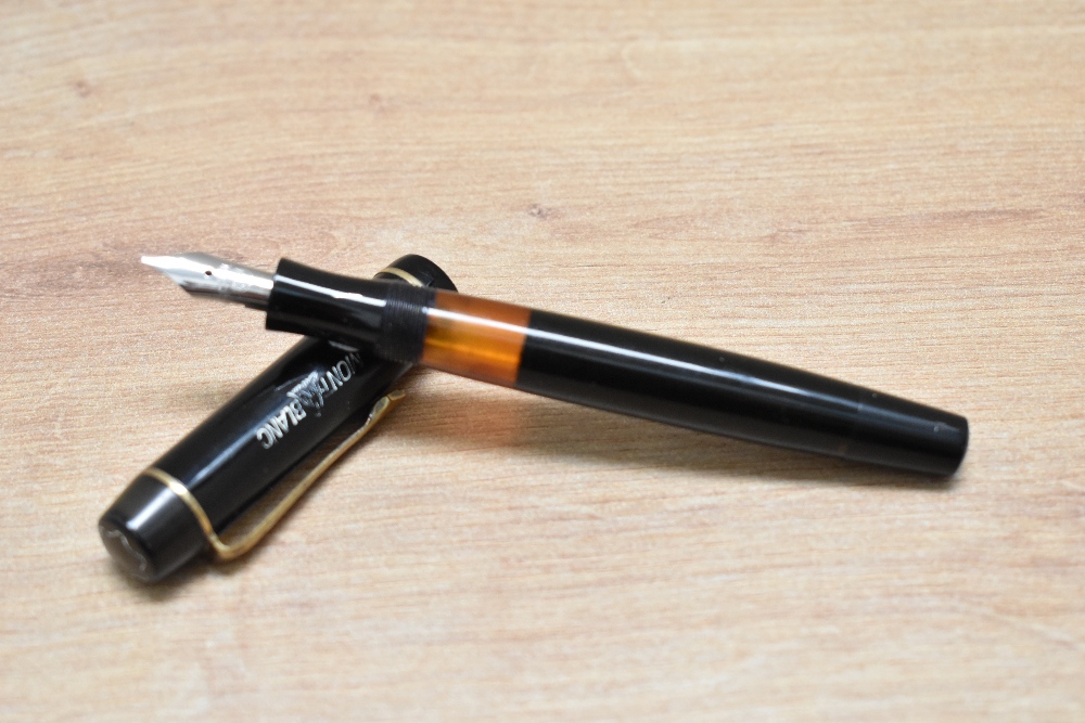 A Montblanc 333 1/2 piston fill fountain pen in black having Montblanc 3 1/2 nib