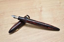 A Sheaffer Lifetime Balance 500 lever fill fountain pen in red striated with non white spot and