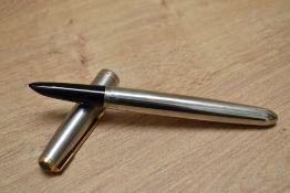 A Parker 51 aerometric fountain pen in chrome with gold trim