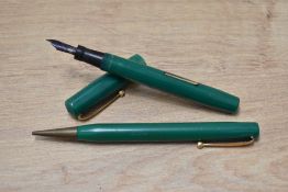A Mabie Todd & Co Blackbird 5276 self Filler lever fill fountain pen and Fyne Poynt propelling