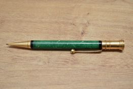 A Parker Duofold propelling pencil in jade green