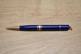 A Mabie Todd & Co Fyne Poynt ring top propelling pencil in blue