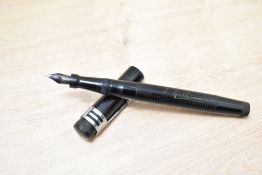 A Mabie Todd & Co Swan L200/60 leverless twist fill fountain pen in black having Swan 2 nib