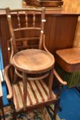 An early 20th Century mahogany carver chair and a bentwood chair