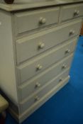 A traditional chest of two over four painted pine chest, width 92cm, height 113cm