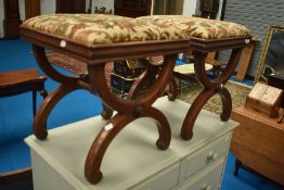 A pair of Victorian Savanarola style stools