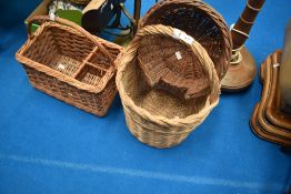 A small selection of wicker baskets