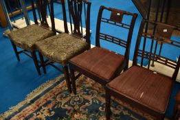 Two pairs of 19th century side chairs