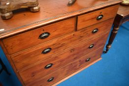 A stained frame chest of two over three drawers, dimensions approx. W118 D51 H94cm