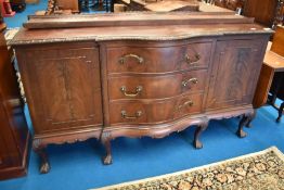 A late 19th or early 20th Century Regency style serpentine front sideboard, width approx 180cm