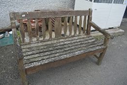 A wooden garden bench
