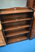 An early 20th Century oak bookshelf, width approx. 77cm