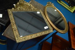 Two small vintage wall mirrors
