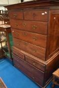 A 19th Century mahogany chest on chest , dimensions approx W110 D63 H167cm