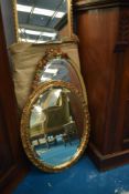 A selection of vintage mirror including barbola style