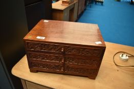 A set of Oriental hardwood jewellery or stationery drawers, width approx. 35cm