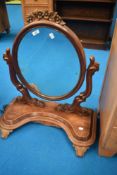 A Victorian mahogany dressing table mirror of large proportions, width approx. 70cm
