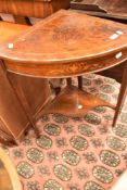 A Victorian rosewood and inlaid corner plant stand