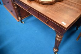 A Victorian mahogany drawer leaf breakfast dining table, closed approx 114 x 87cm
