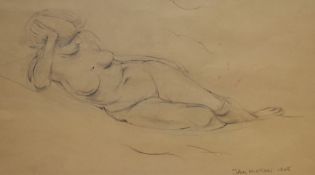 John Minton (20th Century), pencil sketch, A reclining nude life study, signed and dated 1945 to the