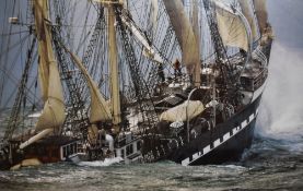After Philip Plisson (b.1947, French), photographic print, 'The Siecle of the Belem', framed,