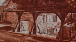 P.Rooke (20th Century), watercolour, An entrance way to the grounds of a house, signed and dated '96