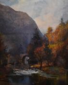 Samuel Towers (1862-1943, British), watercolour, A river scene in autumn, signed to the lower