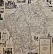 *Local Interest - After Alfred Wainwright (1907-1991, British), print, 'A Map of the County of