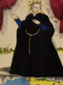After Rosalind Thornycroft (1891-1973), mixed media, A theatrical collage depicting Mary Tudor,