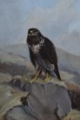 M.Garnett (20th Century), watercolour/gouache, A perching buzzard, signed and dated 1929 to the