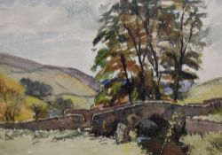John Chirnside (b.1905, British), watercolour, 'Derbyshire Landscape', signed and dated 1960 to