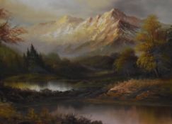 20th Century, in the style of Wilhelm Koenig (20th Century, Austrian), oil on canvas, An idyllic and